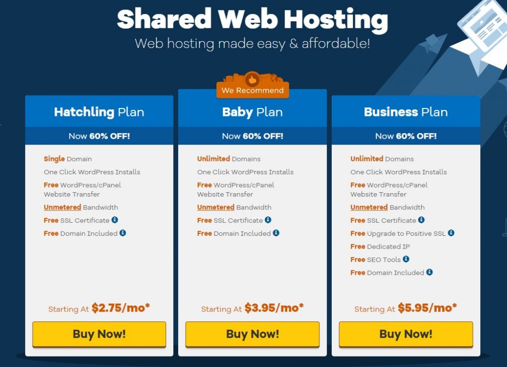 Buy shared web hosting online from Hostgator.com